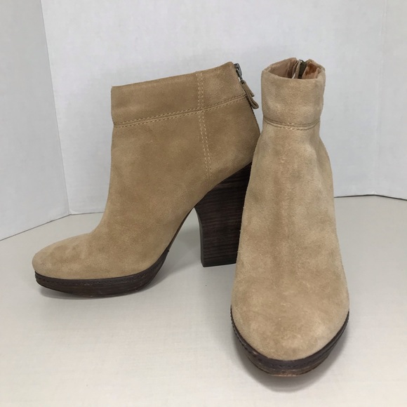 Tan Suede Heeled Ankle Boot - Adrian Antelope - Modern Vintage Size 39 (… - Picture 13 of 15